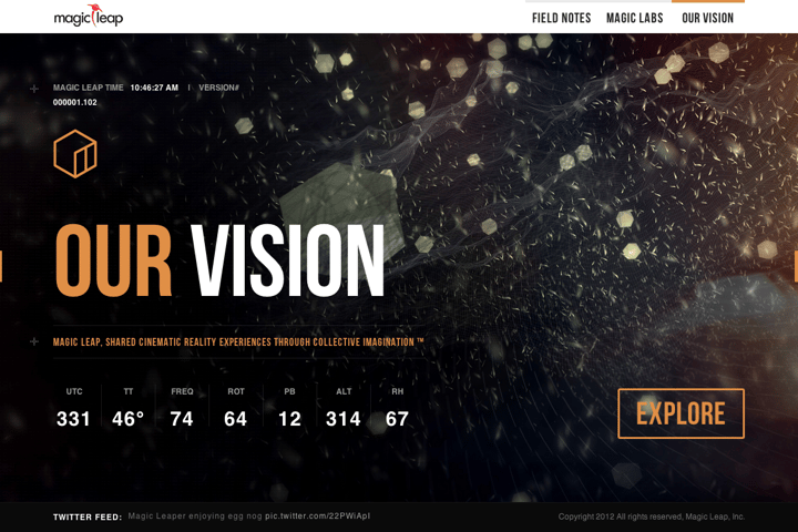 Magic Leap website preview